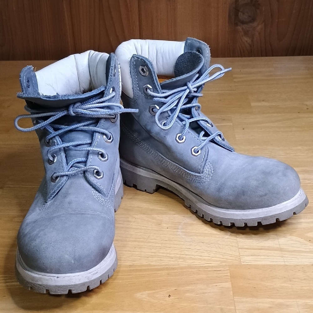 Timberland Women's Light Blue Leather Work/Hiking Boots